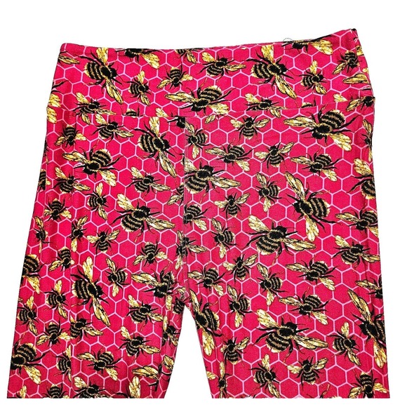 LuLaRoe TC Leggings Tall & Curvy Pink Bee Hive Design #142161 NWOT Poly/Spandex - Picture 3 of 7